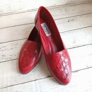 SANDLER of Boston Size 7.5 M Red Loafer Slip On Shoe Vintage